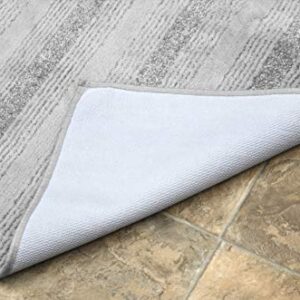 Garland Rug Essence Nylon Washable Bathroom Rug, 30-Inch by 50-Inch, Platinum Gray