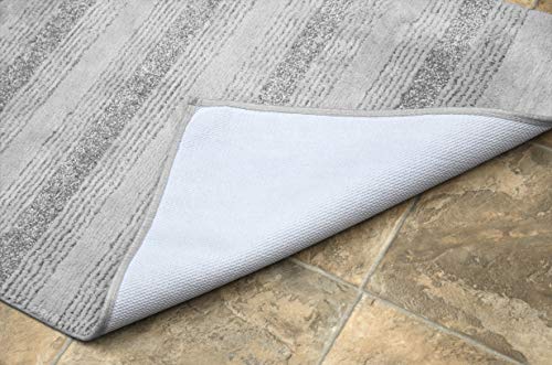 Garland Rug Essence Nylon Washable Bathroom Rug, 30-Inch by 50-Inch, Platinum Gray