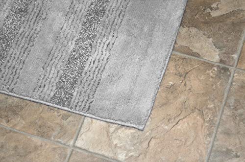 Garland Rug Essence Nylon Washable Bathroom Rug, 30-Inch by 50-Inch, Platinum Gray