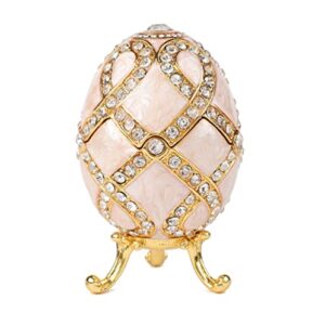 qifu vintage faberge egg figurine trinket box hinged, unique gift for family
