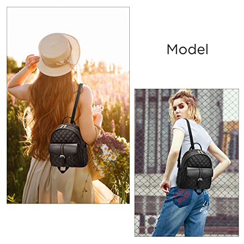 I IHAYNER Mini Backpack for Women Leather Backpack Purse Small Backpack for Teen Girls Lightweight Travel Satchel Bag Black