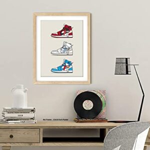 Hypebeast Air Jordan Sneakers Poster – (12x16 Inch) Unframed – AJ Wall art, Hypebeast Room Decor, Michael Jordan Poster, Sneaker Air Gym Shoes Shoebox Collection Aesthetic Cool Poster for Teen Boys Guys Men Room Dorm Bedroom Wall Decor by LIYA Design Prin