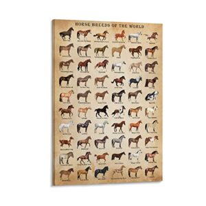 Horse Knowledge Horse Breeds of The World Poster Framed 12x16inch