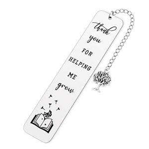 teacher gifts for women men, teacher graduation gifts – thank you for helping me grow appreciation metal bookmark birthday christmas retirement teacher gifts from students