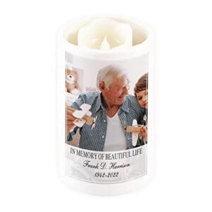 let’s make memories personalized in memory of a beautiful life photo led votive-sympathy- in memory