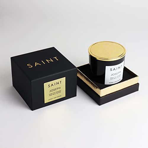 SAINT Joseph Scented Candle with Prayer, Prayer Coin, and Holy Oil, Saint of Fathers and Real Estate, Soy Coconut Aromatherapy Candle with 50 Hour Burn Time