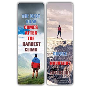 Creanoso Inspiring Rock Climbing Sayings (12-Pack) – Six Assorted Quality Bookmarker Cards Bulk Set – Premium Gift for Climbers, Professionals, Men & Women, Adults – Adventure Giveaway Ideas