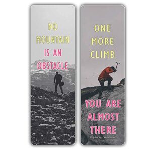 Creanoso Inspiring Rock Climbing Sayings (12-Pack) – Six Assorted Quality Bookmarker Cards Bulk Set – Premium Gift for Climbers, Professionals, Men & Women, Adults – Adventure Giveaway Ideas