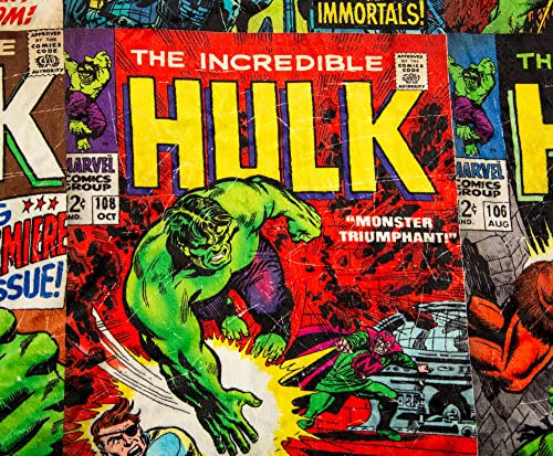 Marvel Incredible Hulk Comic Books Oversized Sherpa Throw Blanket | 8 Feet Long