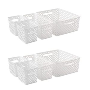 4-piece decorative basket set 2pk, white