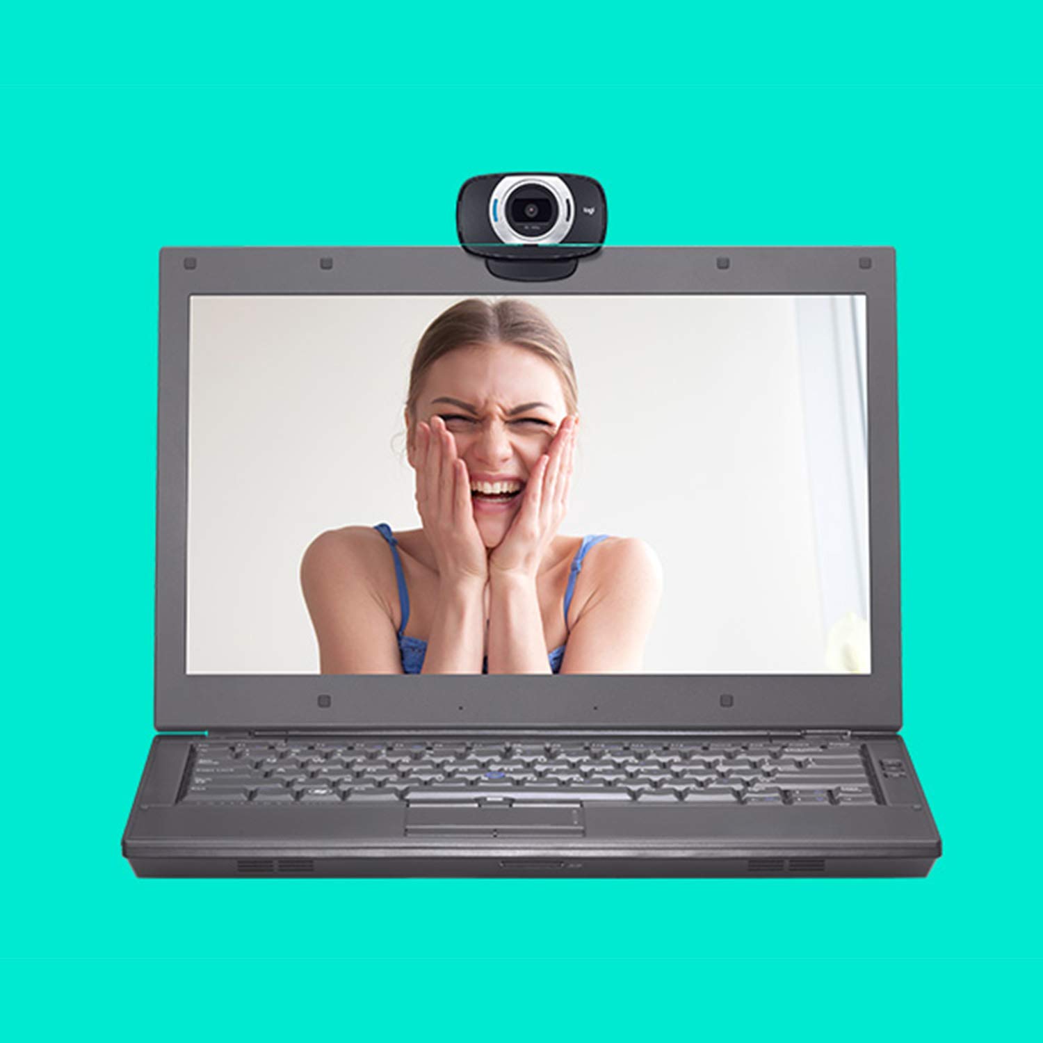 Logitech HD Laptop Webcam C615 with Fold-and-Go Design, 360-Degree Swivel, 1080p Camera