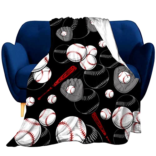 Super Soft Soccer Blanket Lightweight Cozy 3D Printed Flannel Baseball Basketball Throw Blankets for Sport Fans Kids Adults Gifts 50"X40"