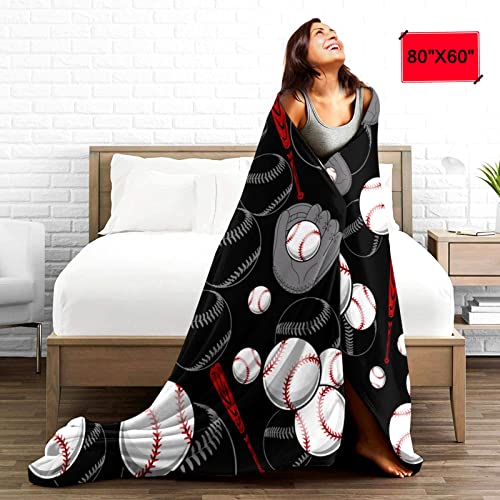 Super Soft Soccer Blanket Lightweight Cozy 3D Printed Flannel Baseball Basketball Throw Blankets for Sport Fans Kids Adults Gifts 50"X40"