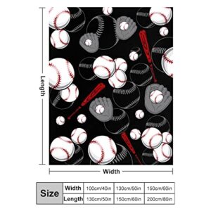 Super Soft Soccer Blanket Lightweight Cozy 3D Printed Flannel Baseball Basketball Throw Blankets for Sport Fans Kids Adults Gifts 50"X40"