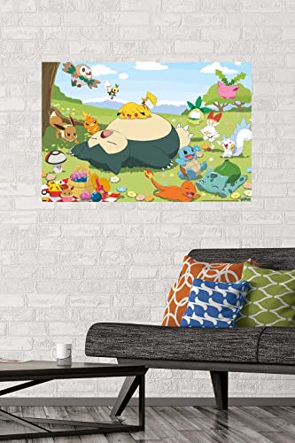 Trends International Pokémon - Group Picnic Wall Poster, 22.375" x 34", Unframed Version