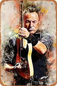 seadlyise bruce springsteen plaque poster metal portrait poster retro wall tin sign vintage sign for home bar pub wall decor 8×12 inch