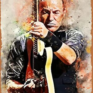 Seadlyise Bruce Springsteen Plaque Poster Metal Portrait Poster Retro Wall Tin Sign Vintage Sign for Home Bar Pub Wall Decor 8x12 inch