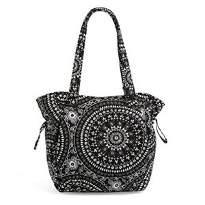 vera bradley women’s cotton glenna satchel purse, black bandana medallion, one size