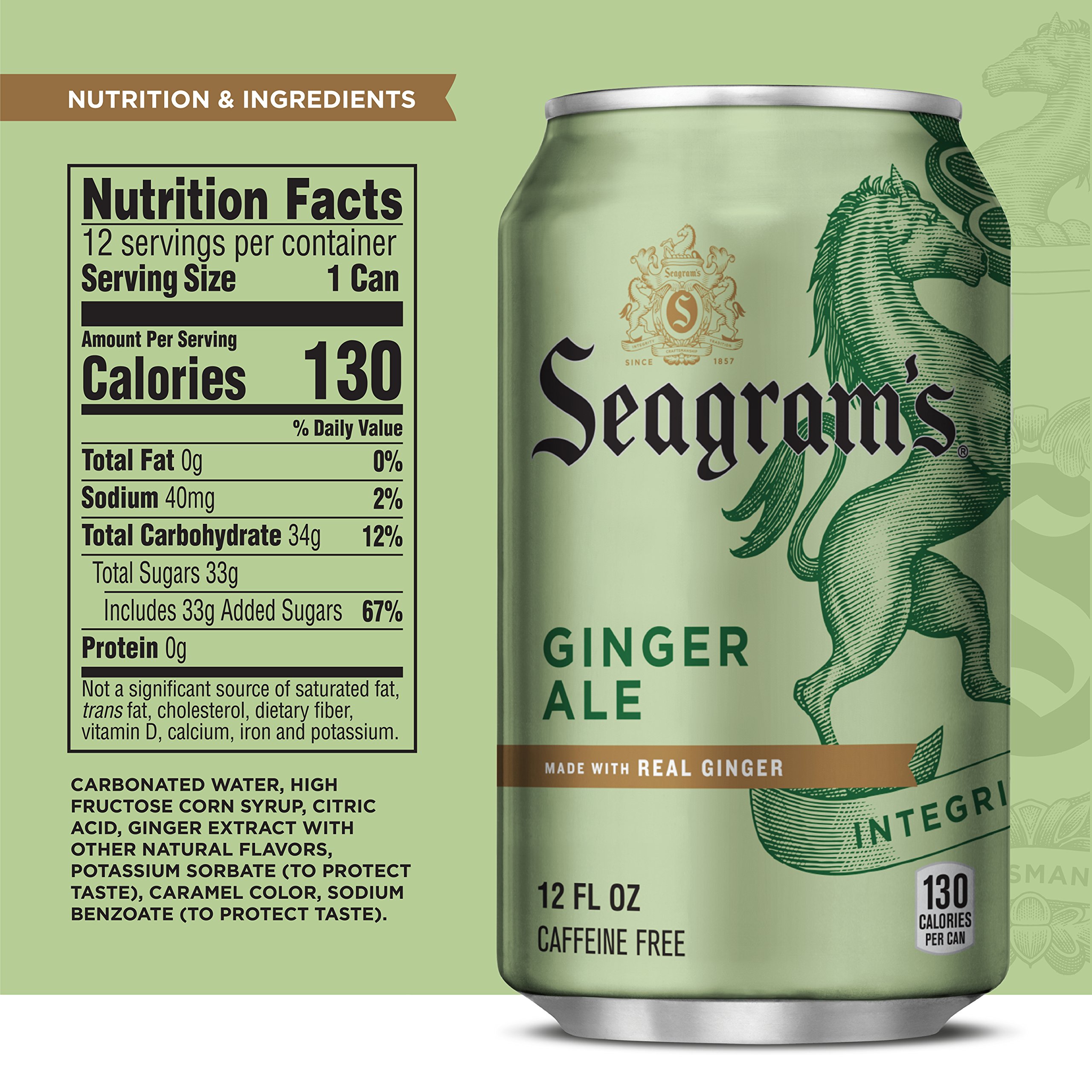 Seagram's Ginger Ale, 12 Fl Oz, 12 Pack