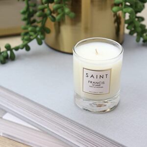 SAINT Francis of Assisi Scented Votive Candle with Prayer, Prayer Coin, and Holy Oil, Saint of Animals, Soy Coconut Aromatherapy Candle with 15 Hour Burn Time