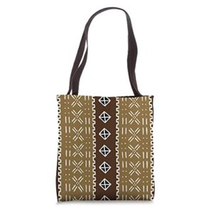 Rustic Brown Modern Mudcloth Print Tote Bag