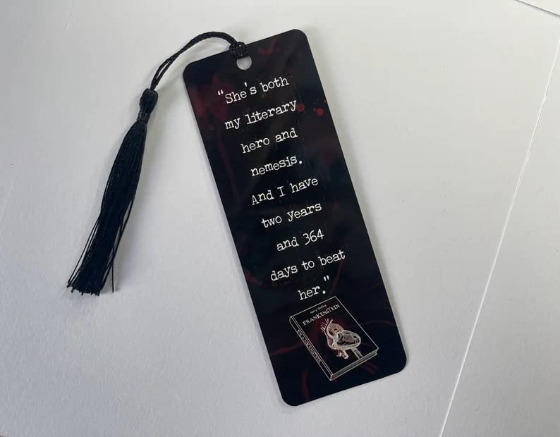 jinrio Wednesday Addams Bookmark with Tassels,Double Sided Bookmarker Excellent Party School Classroom Prize Reading Rewards,Gifts for Fans