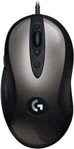 logitech g mx518 gaming mouse hero 25k sensor, 25,600 dpi, arm-processor, 8 programmable buttons – black/grey