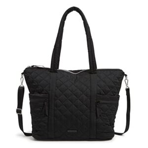 vera bradley women’s performance twill large multi-strap tote bag, black, one size