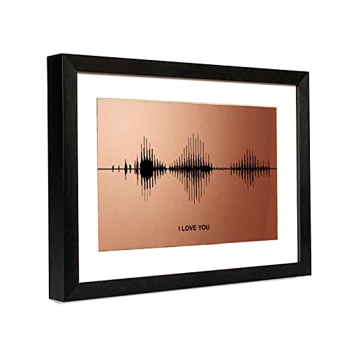 I Love You Soundwave Art, Bronze Visible Voice Print for 8th Wedding Anniversary, Gift, Valentines Day Gift for her or him, Mother's Day Gift