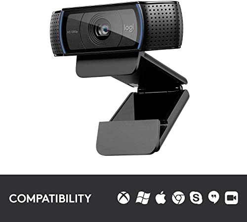 Logitech Webcam C920S HD Pro with Privacy Shutter - 1080p Streaming Widescreen Video Camera - Built in Microphone for Recording