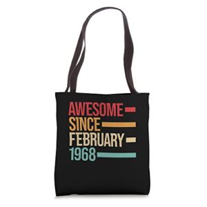 birthday awesome since february 1968 tote bag