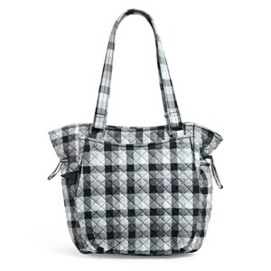 vera bradley women’s cotton glenna satchel purse, kingbird plaid, one size