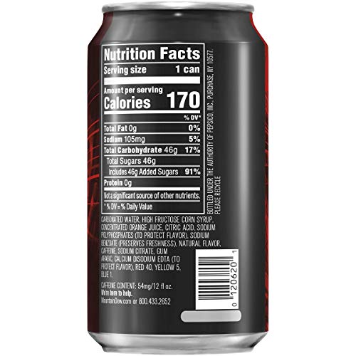 Mountain Dew, Code Red, Cherry, 12 oz (pack of 12)