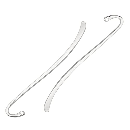 YYANGZ 15PCS Silver Plated Smooth Bookmark, Hook Bookmark, Jewelry Making Charms