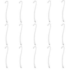 YYANGZ 15PCS Silver Plated Smooth Bookmark, Hook Bookmark, Jewelry Making Charms