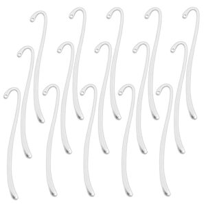 YYANGZ 15PCS Silver Plated Smooth Bookmark, Hook Bookmark, Jewelry Making Charms