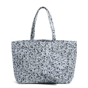 vera bradley women’s cotton grand tote bag, perennials gray – recycled cotton, one size