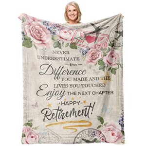 Ivivis Retirement Gifts for Women 2023, Retired Gifts for Women, Happy Retirement Gifts for Teachers Nurses Mom Grandma Friend, Farewell Gifts for Coworkers Boss, Retirement Throw Blanket 60"x 50"