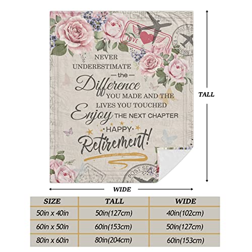 Ivivis Retirement Gifts for Women 2023, Retired Gifts for Women, Happy Retirement Gifts for Teachers Nurses Mom Grandma Friend, Farewell Gifts for Coworkers Boss, Retirement Throw Blanket 60"x 50"