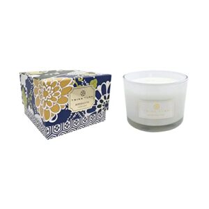 trina turk 3 wick scented candle with glass jar, cotton wick, luxury aromatherapy candle, 12.3 ounces, bordeaux fig