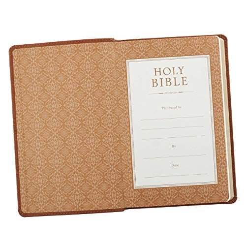 Personalized Custom Text Your Name KJV Holy Bible Gift Edition LuxLeather Brown King James Version Bible Custom Made Gift for Baptism Christenings Birthdays Celebrations