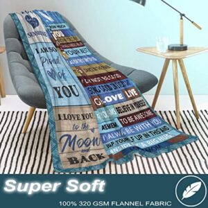 RFHBP Son Gifts from Mom, Gifts for Son from Mom, Throw Blanket 60"X50", to My Son from Mom to Son, Birthday Gifts for Son from Mom, Blankets Perfect Present Ideas for Couch All Season