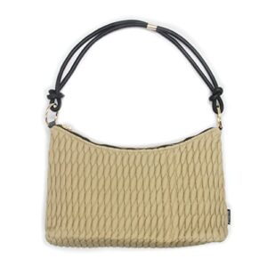 naariian quilted shoulder bags for women,small hobo handbags,puffer bag with adjustable strap(beige bag)