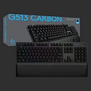 Logitech G513 Carbon LIGHTSYNC RGB Mechanical Gaming Keyboard with GX Red Switches - Linear (Renewed)