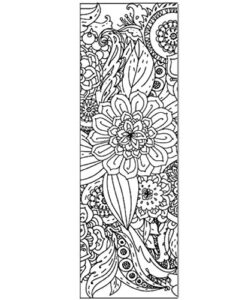 floral flower coloring bookmarks – anti stress – art therapy – adult coloring bulk 50 pack same design great for large groups coloring contests improved paper book marker print on front and back