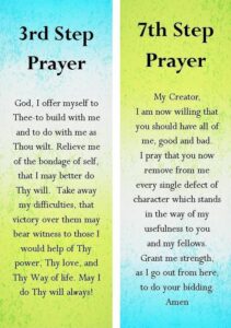 alcoholics anonymous 3rd & 7th step prayers 10 bookmarks ~ sobriety gifts