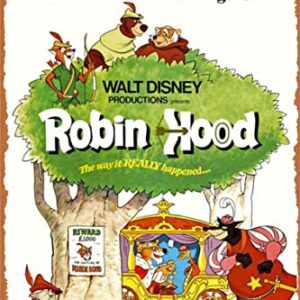 Ysirseu Retro Robin Hood (#1 of 4) Metal Sign Vintage Look Kitchen Signs Wall Decor 1973 Movie Poster Bar Decorations Funny Tin Art Plaques 8x12 Inch