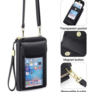 FALAN MULE Small Cell Phone Crossbody Bag Purse for Women, PU Leather Wallet Purse