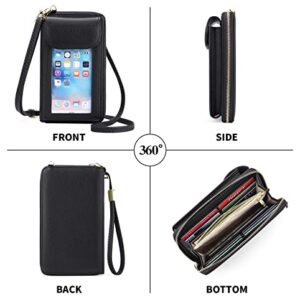 FALAN MULE Small Cell Phone Crossbody Bag Purse for Women, PU Leather Wallet Purse