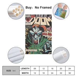 ENYPOLIS MF Doom Retro Posters & Prints on Canvas Wall Art Poster for Room Decor Unframe 12x18inch(30x45cm)